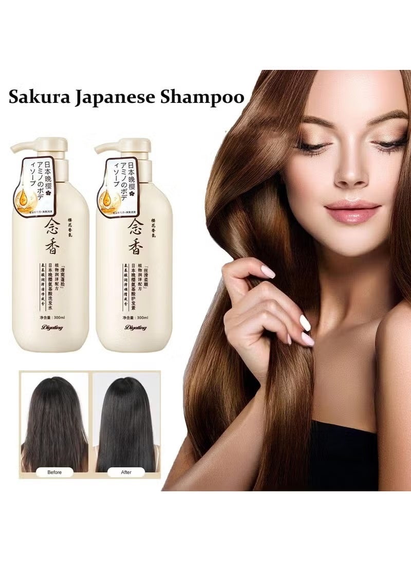 Diyating Sakura Japanese Shampoo and Conditioner Set,Sakura Japanese Shampoo for Hair Loss, repairs dry and damaged hair, Suitable for all hair types - Image 2